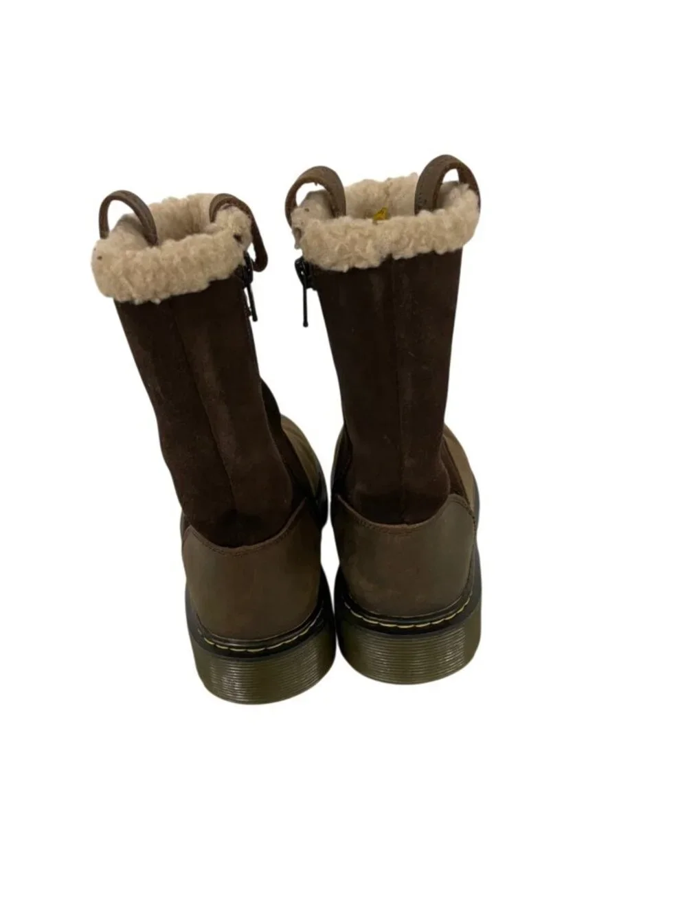 Dr. Martens Juney Juniors Kids Fux Fur Lined High Boots EU 36 US 4 Brown NWOB